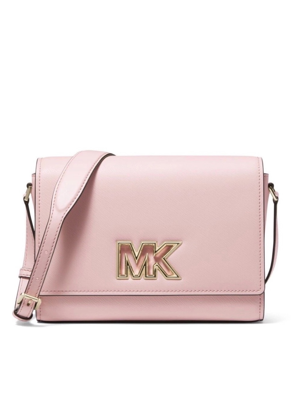 Michael Kors Pale Pink Leather MK Logo Crossbody